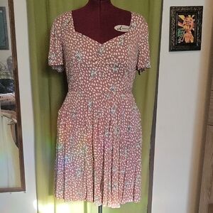 Disney Blush and White Floral Midi Dress